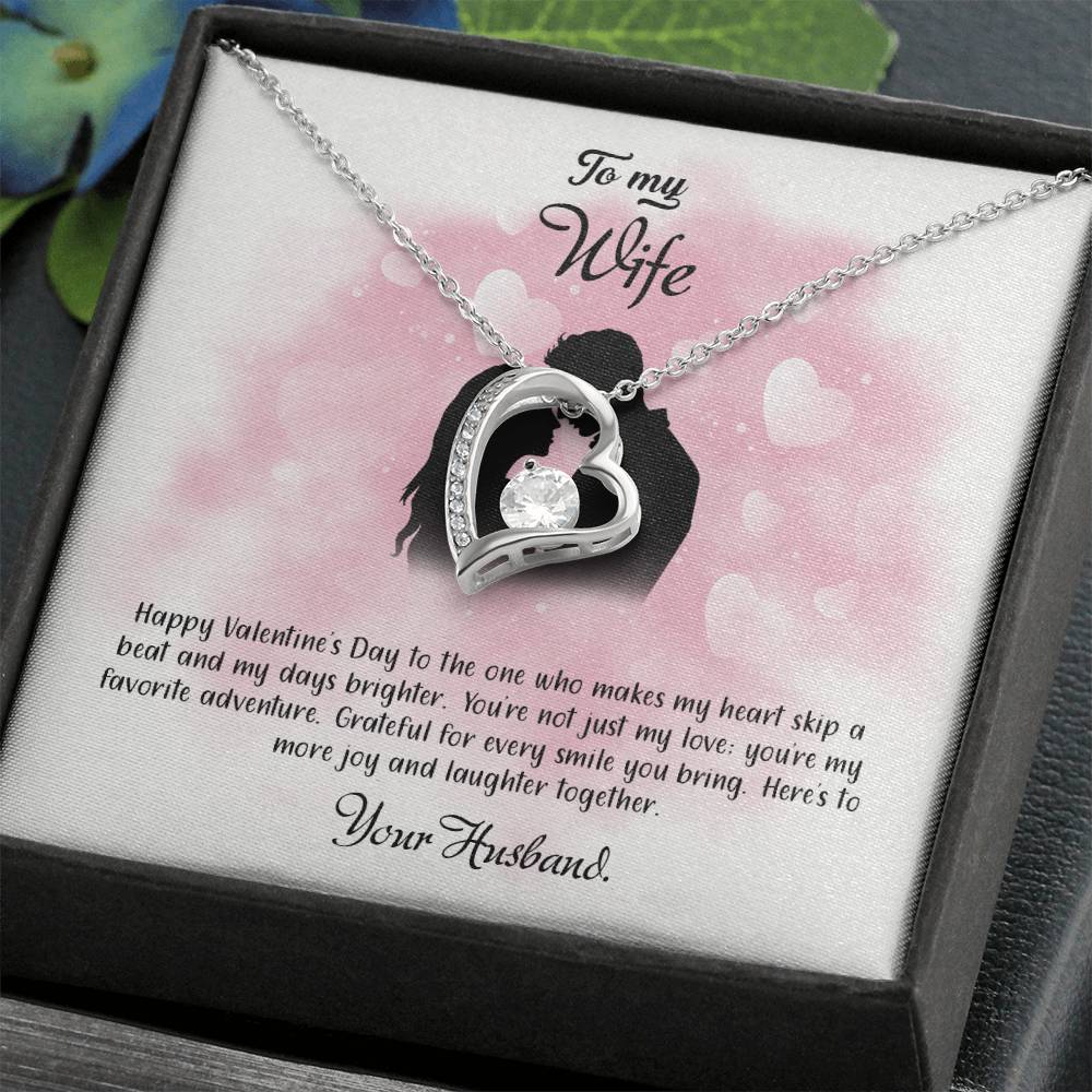 valentine-5a Forever Love Necklace, Gift to my Wife with Beautiful Message Card