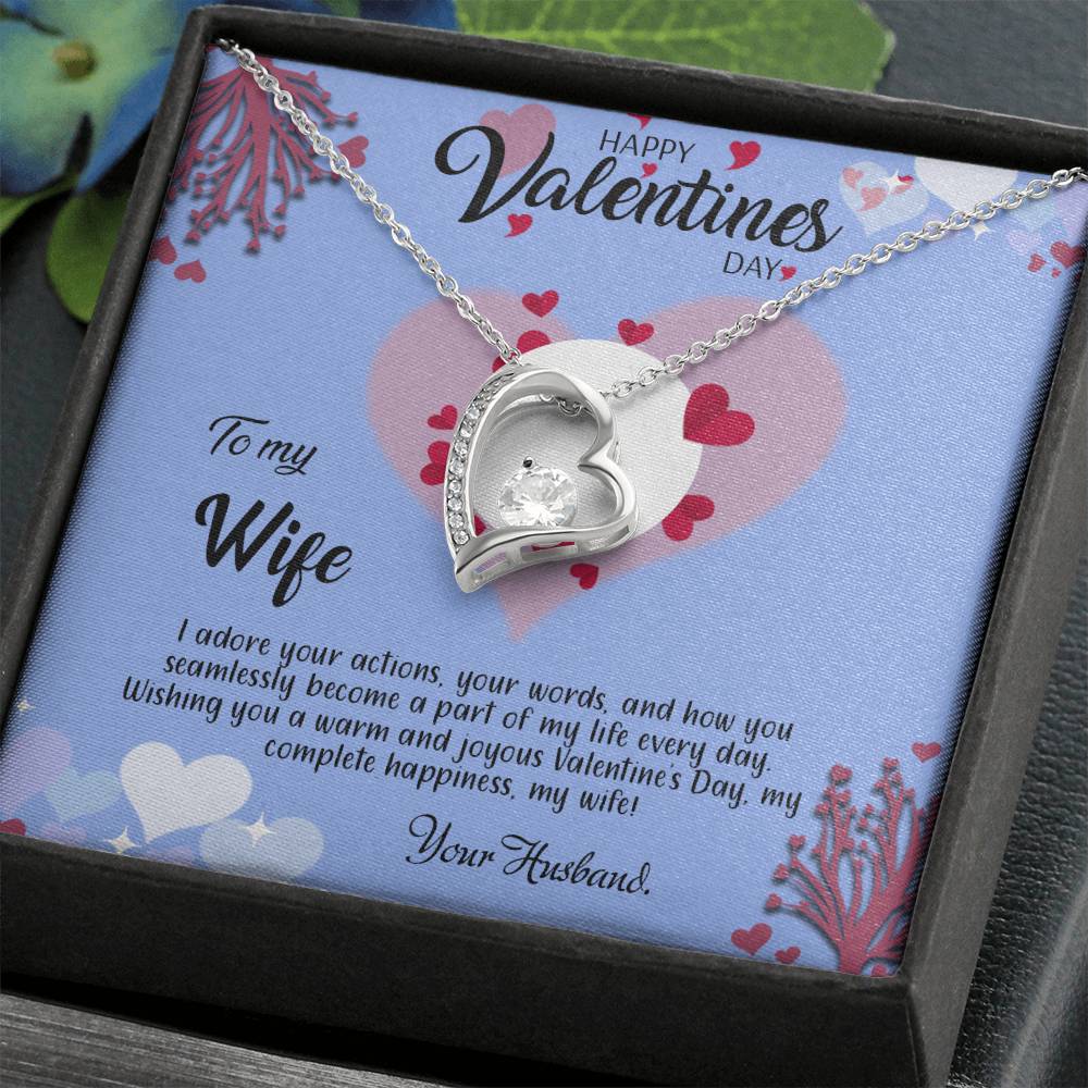 valentine-30a Forever Love Necklace, Gift to my Wife with Beautiful Message Card