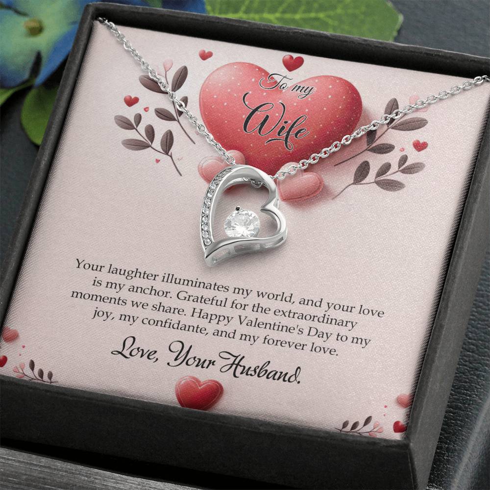 Valentine-st13a Forever Love Necklace, Gift to my Wife with Beautiful Message Card