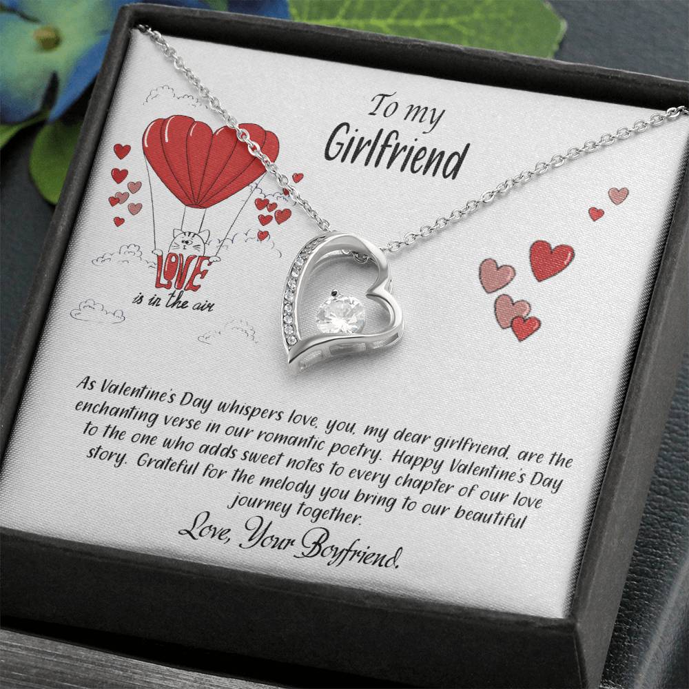 valentine-24c Forever Love Necklace, Gift to my Girlfriend with Beautiful Message Card