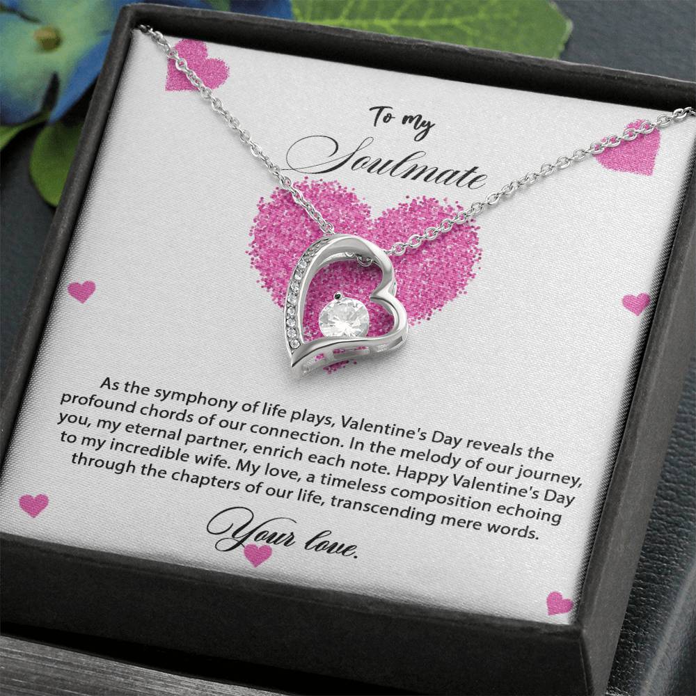 valentine-8b Forever Love Necklace, Gift to My Soulmate with Beautiful Message Card