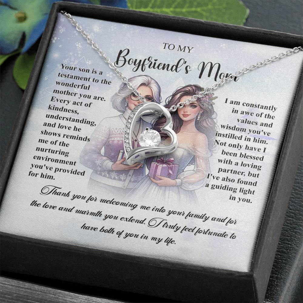 95311a Forever Love Necklace, Gift to my Boyfriend's Mom with Beautiful Message Card