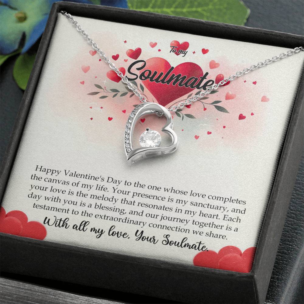 Valentine-st11b Forever Love Necklace, Gift to My Soulmate with Beautiful Message Card