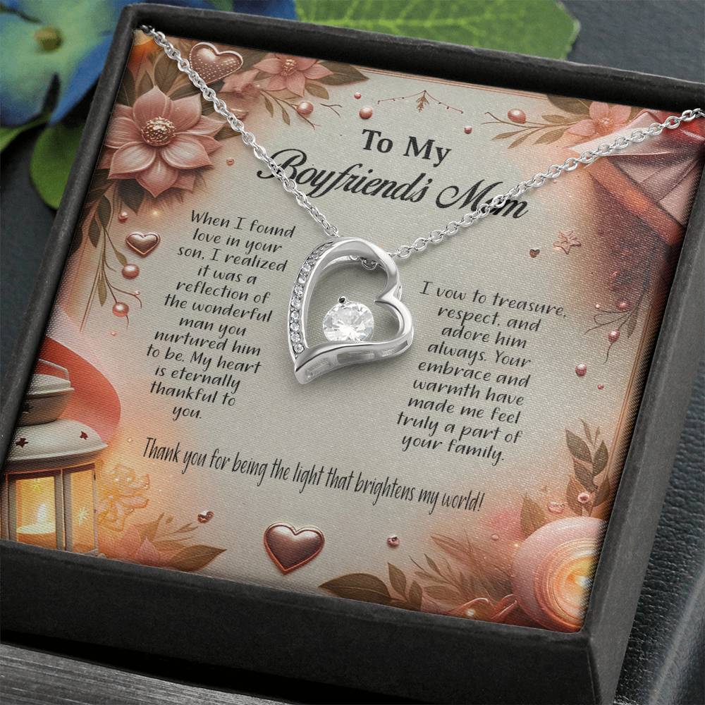 4044a Forever Love Necklace, Gift to my Boyfriend's Mom with Beautiful Message Card