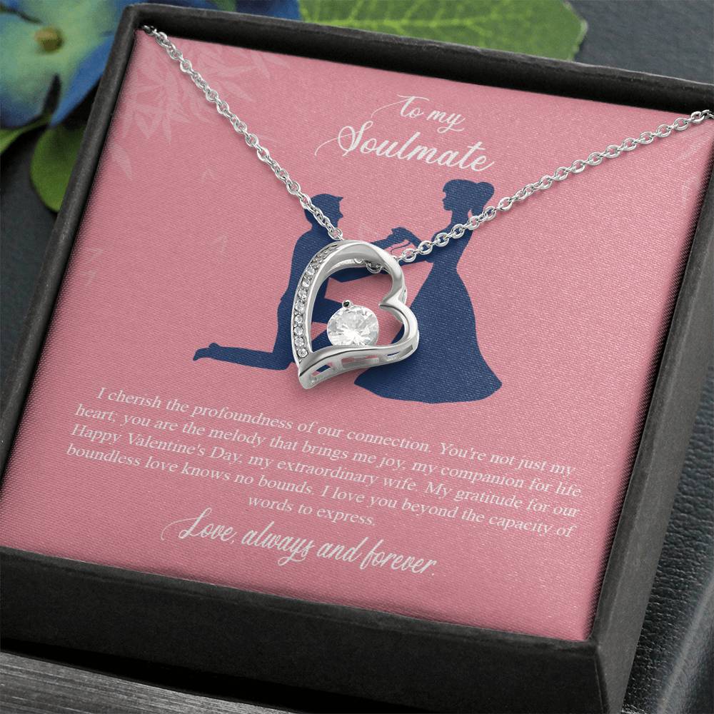 valentine-2b Forever Love Necklace, Gift to My Soulmate with Beautiful Message Card