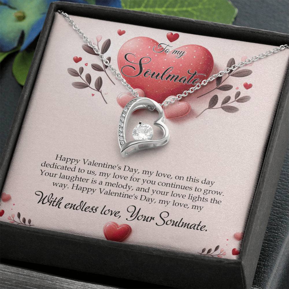 Valentine-st13b Forever Love Necklace, Gift to My Soulmate with Beautiful Message Card