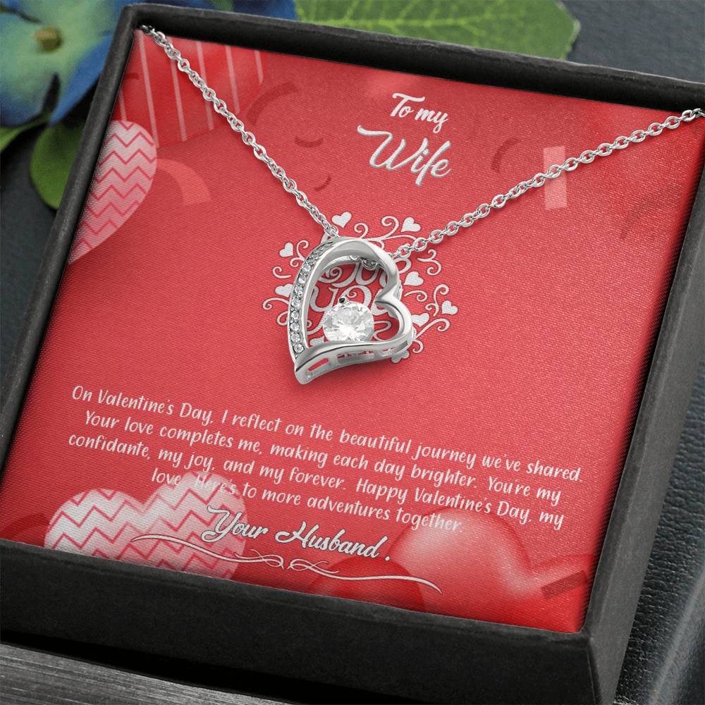 valentine-4a Forever Love Necklace, Gift to my Wife with Beautiful Message Card