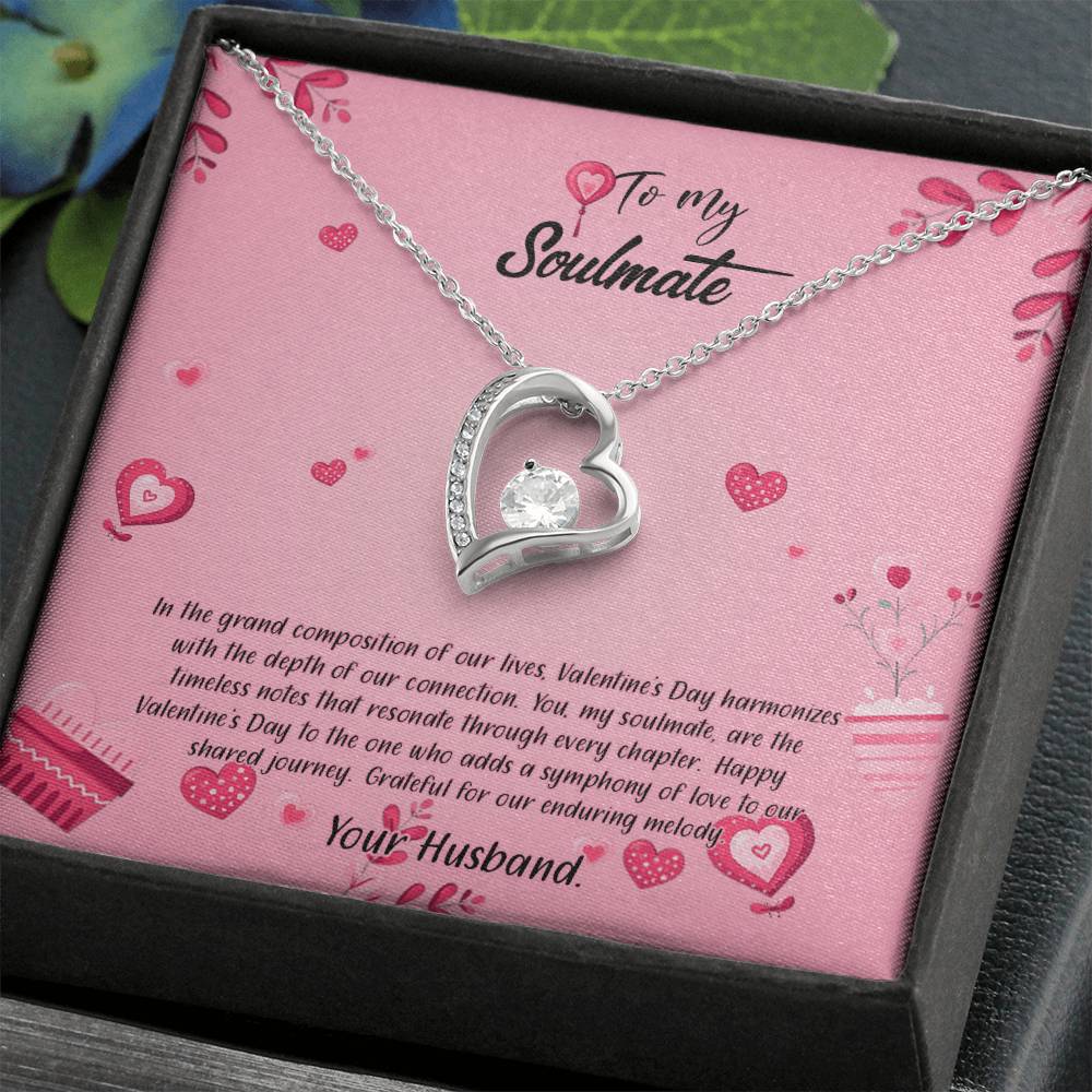 valentine-16b Forever Love Necklace, Gift to My Soulmate with Beautiful Message Card