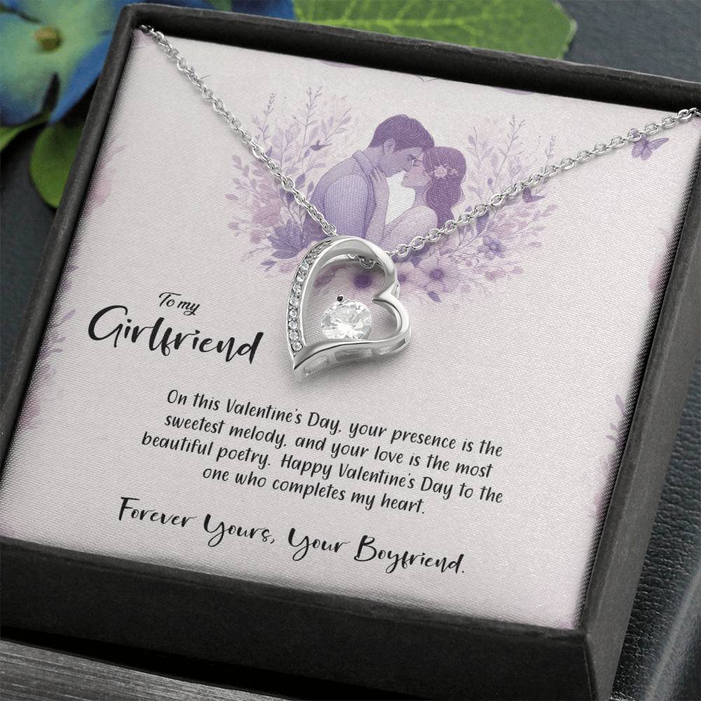 Valentine-st14c Forever Love Necklace, Gift to my Girlfriend with Beautiful Message Card