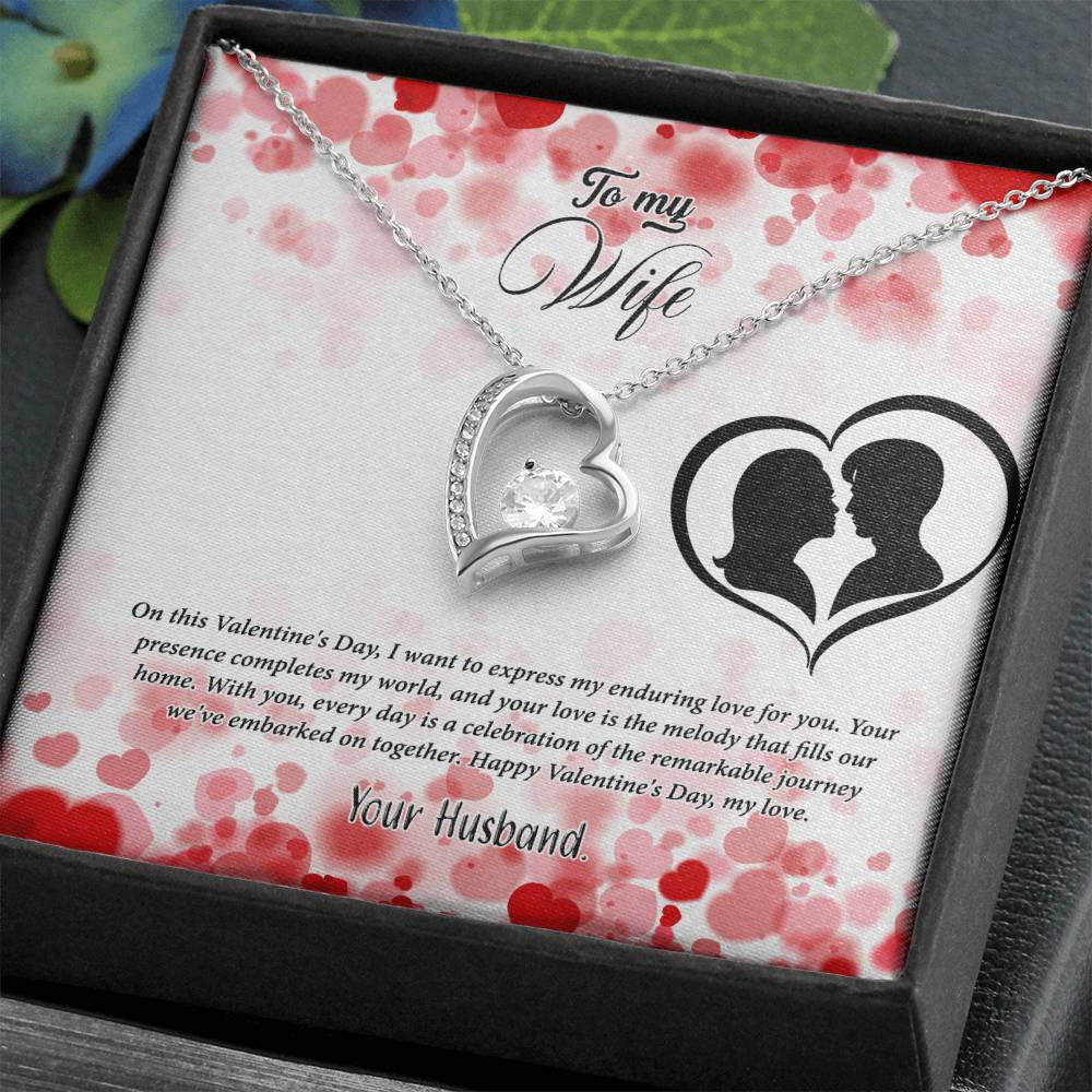 valentine-36a Forever Love Necklace, Gift to my Wife with Beautiful Message Card