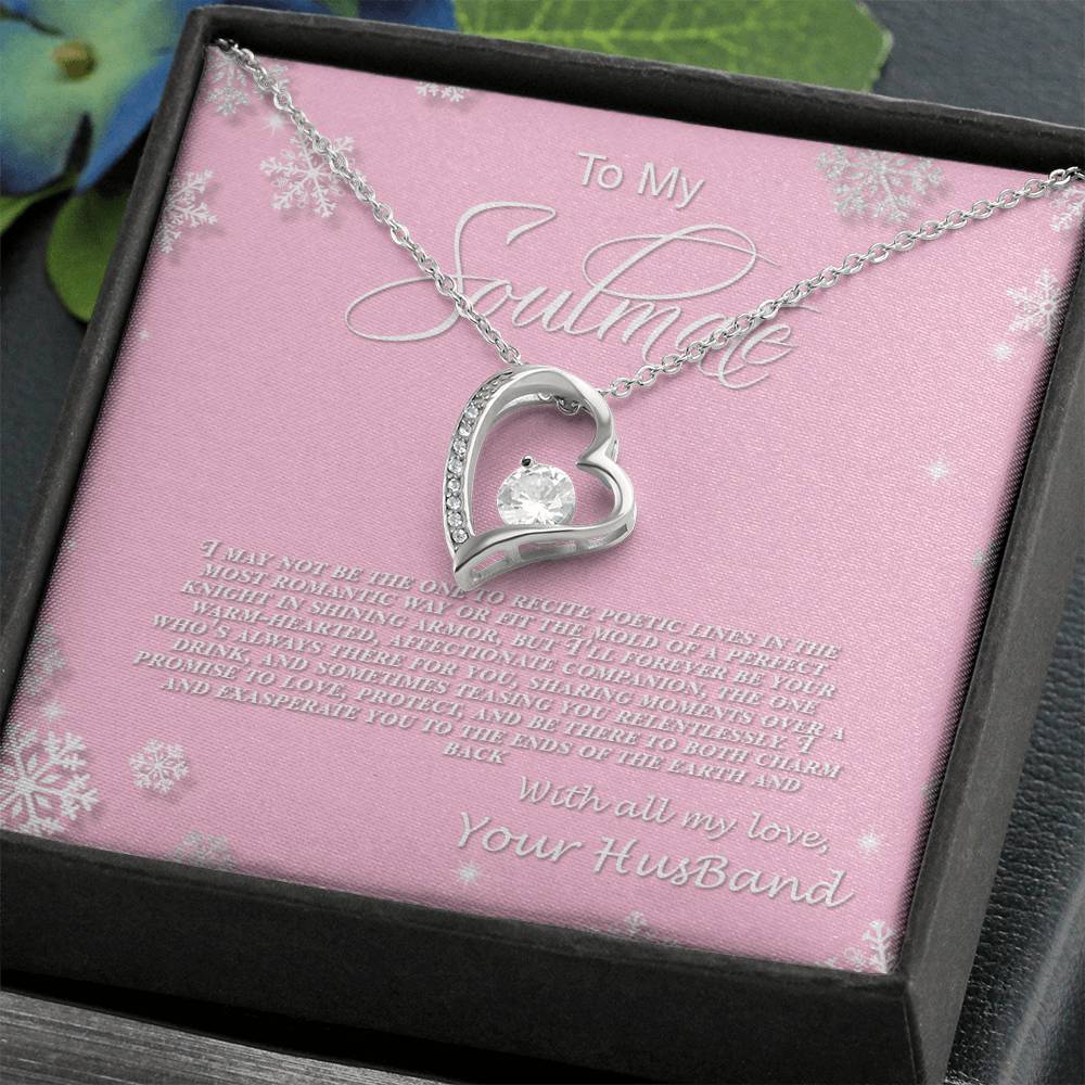 4006b Forever Love Necklace, Gift to My Soulmate with Beautiful Message Card