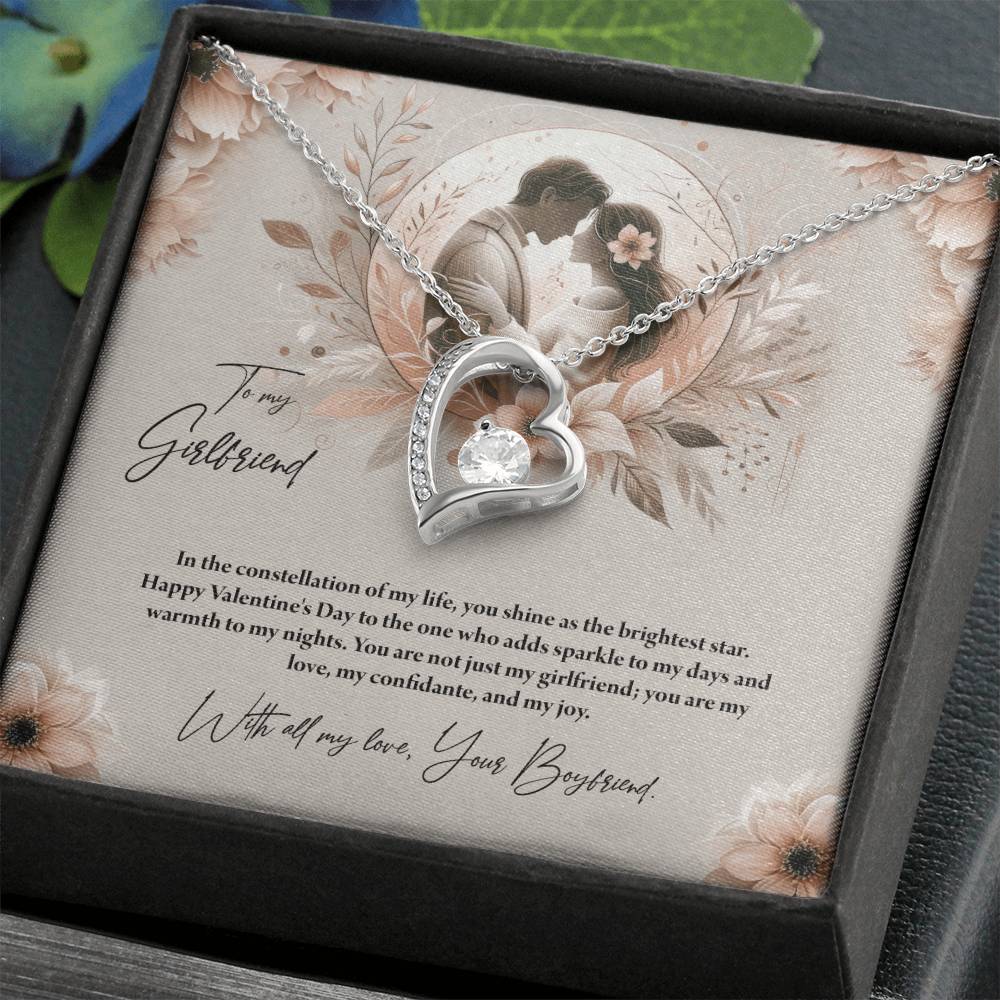 Valentine-st27c Forever Love Necklace, Gift to my Girlfriend with Beautiful Message Card