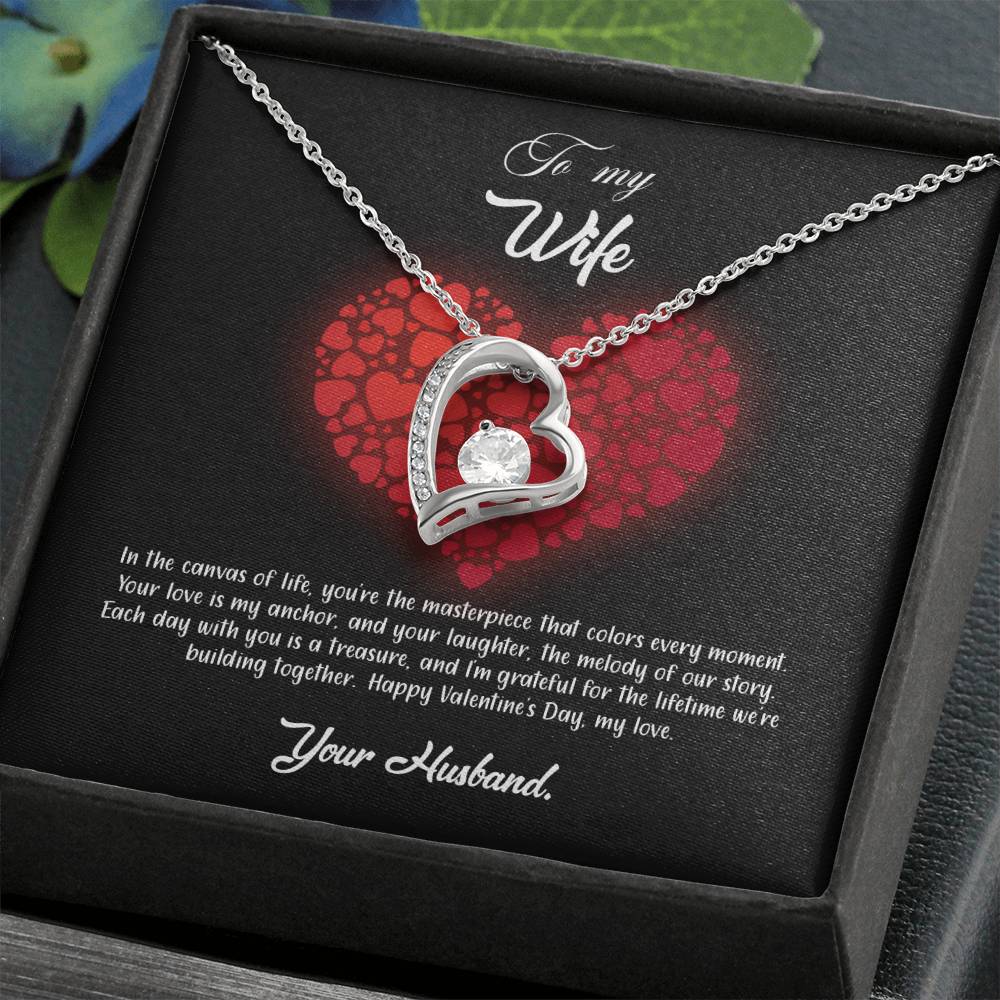 valentine-23a Forever Love Necklace, Gift to my Wife with Beautiful Message Card