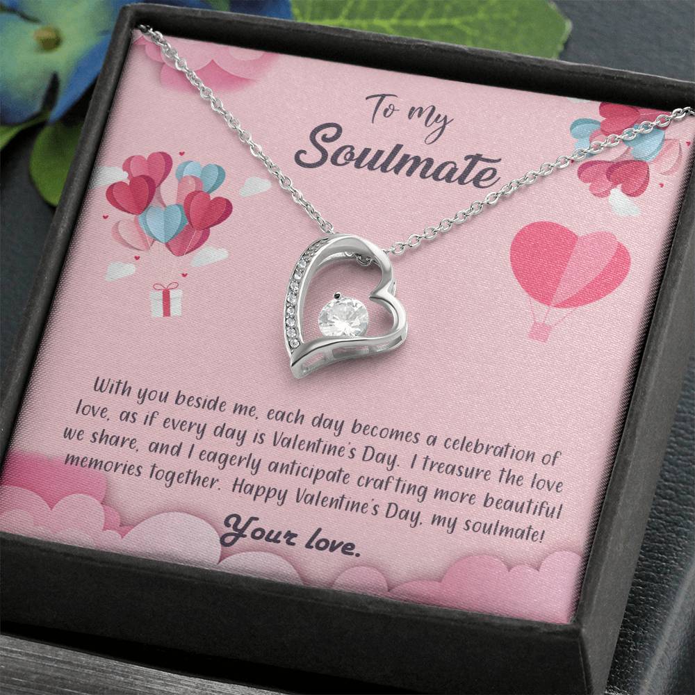 valentine-28b Forever Love Necklace, Gift to My Soulmate with Beautiful Message Card