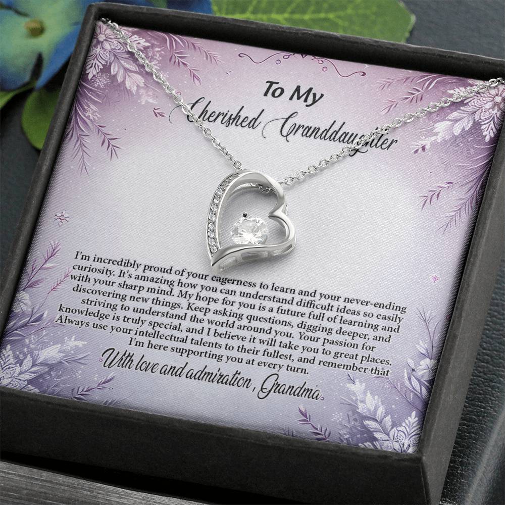 4054c Forever Love Necklace, Gift to my Granddaughter with Beautiful Message Card