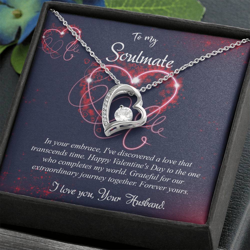 valentine-7b Forever Love Necklace, Gift to My Soulmate with Beautiful Message Card