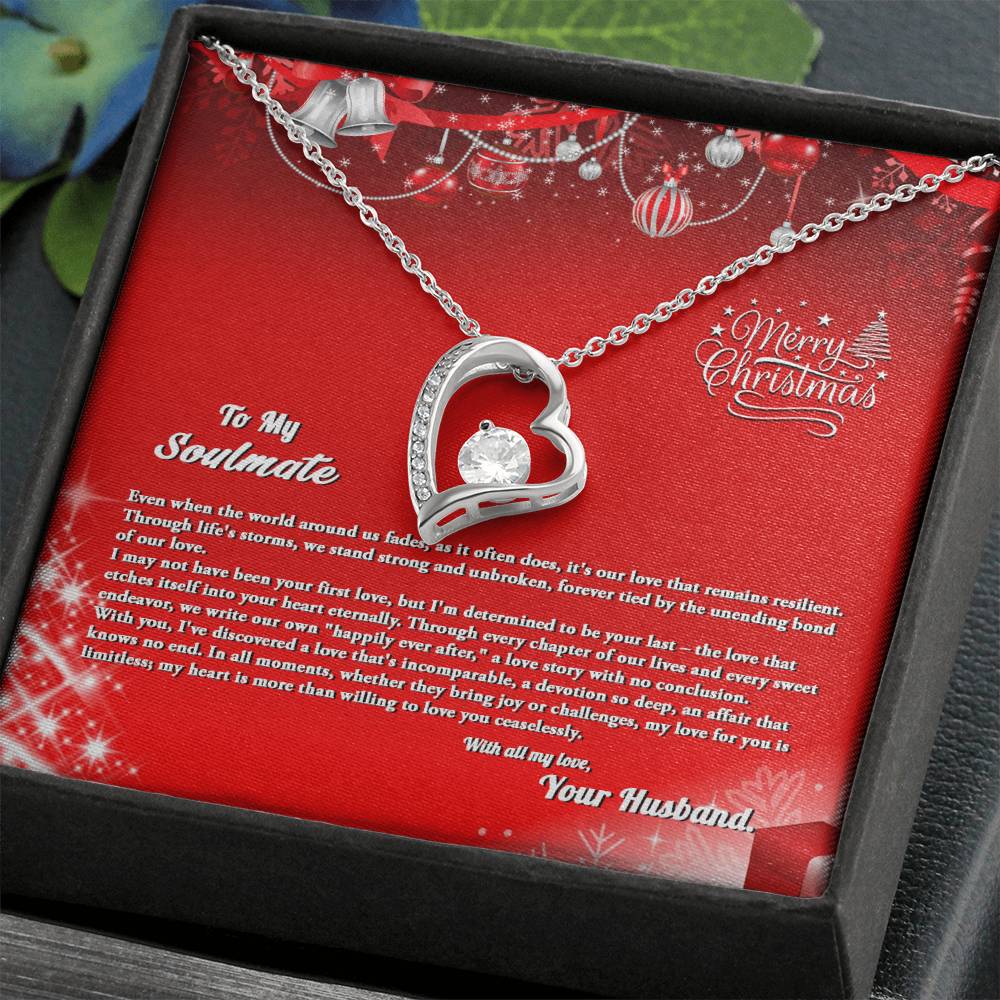 4007b Forever Love Necklace, Gift to My Soulmate with Beautiful Message Card