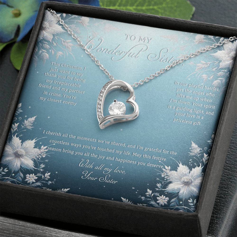 95313a Forever Love Necklace, Gift to my Sister with Beautiful Message Card