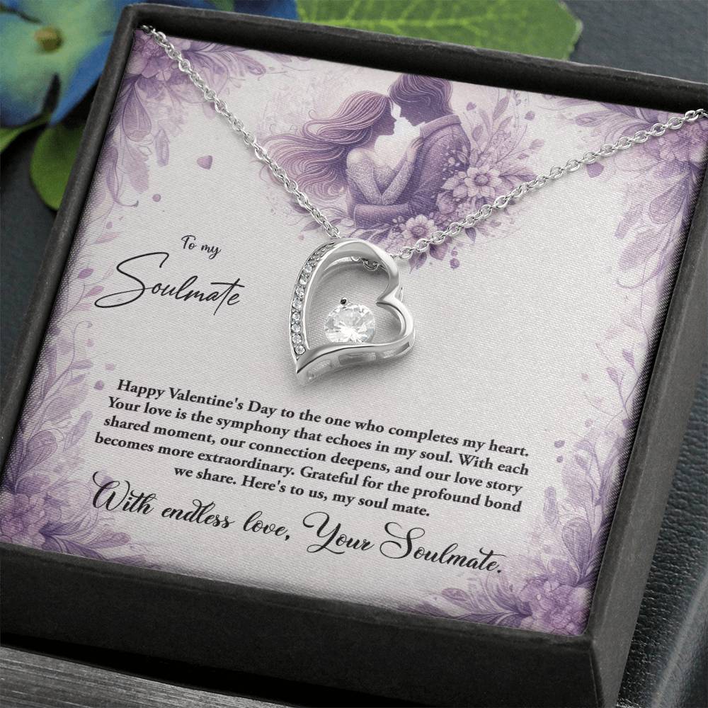 Valentine-st10b Forever Love Necklace, Gift to My Soulmate with Beautiful Message Card