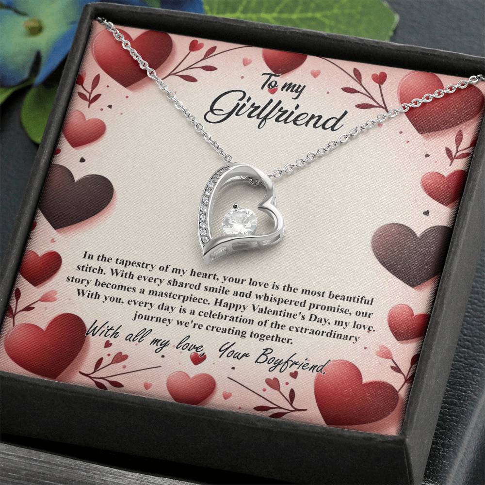 Valentine-st7c Forever Love Necklace, Gift to my Girlfriend with Beautiful Message Card