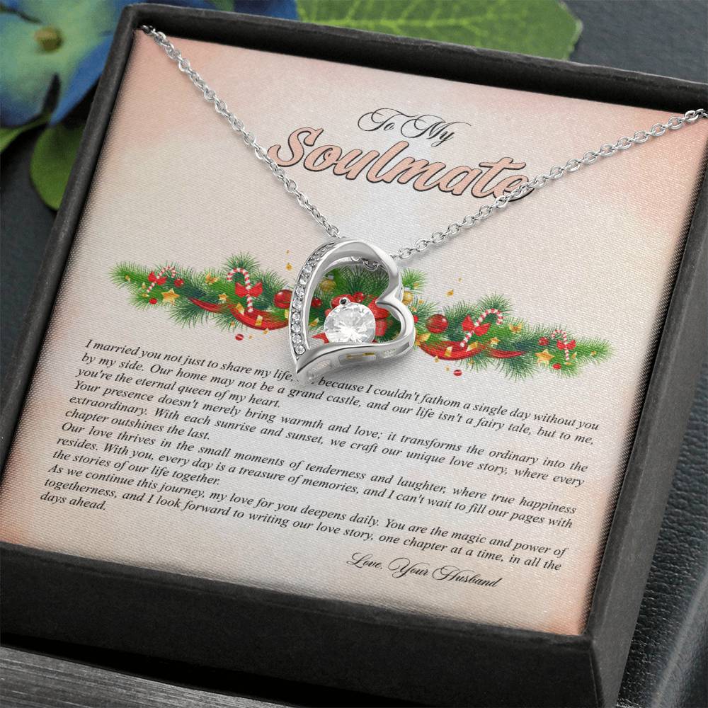 4009b Forever Love Necklace, Gift to My Soulmate with Beautiful Message Card