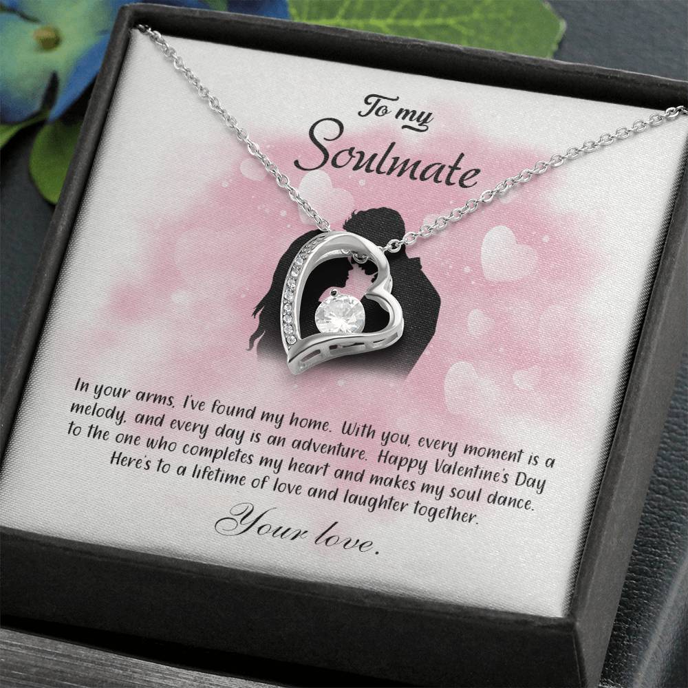 valentine-5b Forever Love Necklace, Gift to My Soulmate with Beautiful Message Card