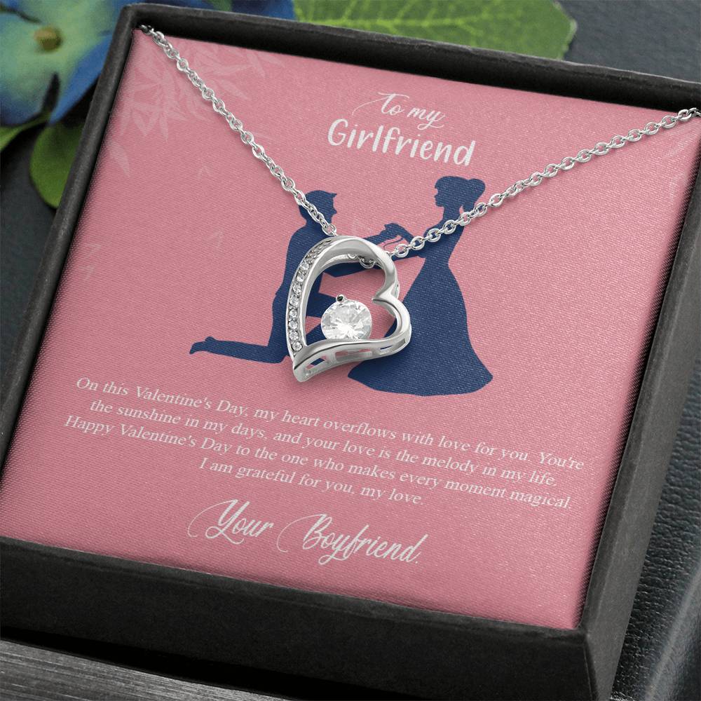 valentine-2c Forever Love Necklace, Gift to my Girlfriend with Beautiful Message Card