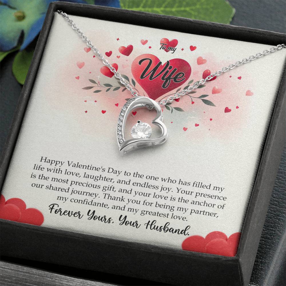 Valentine-st11a Forever Love Necklace, Gift to my Wife with Beautiful Message Card