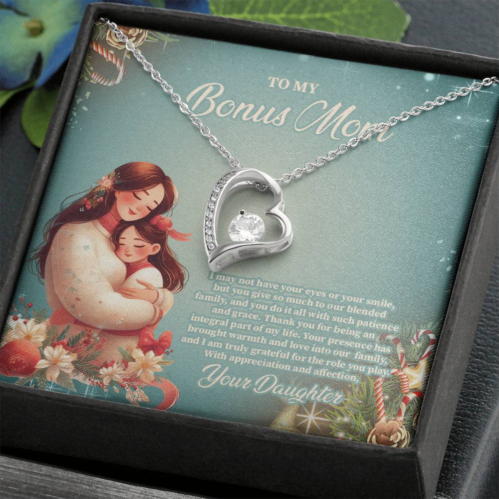 4024c Forever Love Necklace, Gift to my Stepmom with Beautiful Message Card