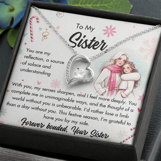 95127b Forever Love Necklace, Gift to my Sister with Beautiful Message Card