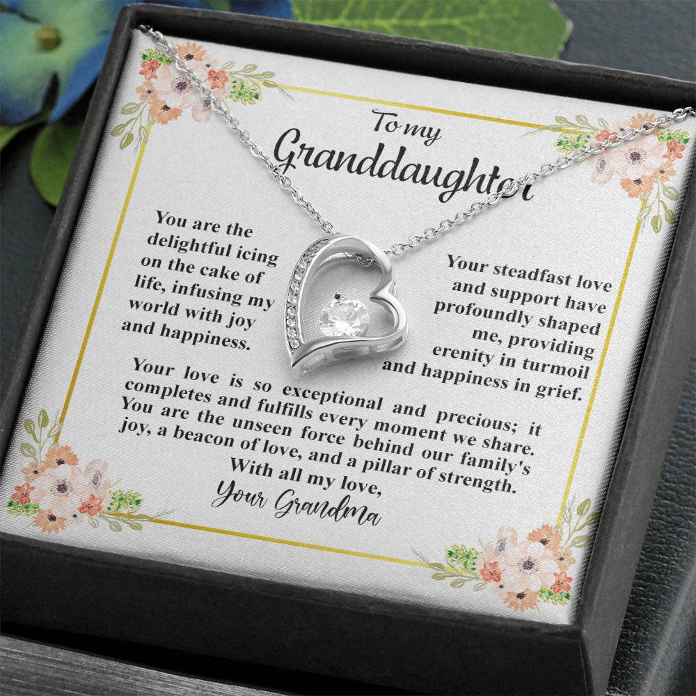 4032c Forever Love Necklace, Gift to my Granddaughter with Beautiful Message Card