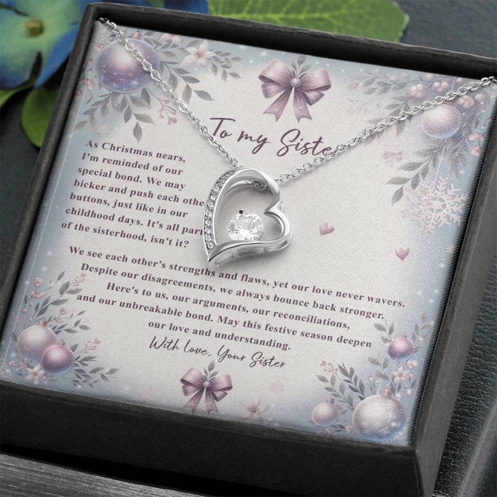 95784c Forever Love Necklace, Gift to my Sister with Beautiful Message Card