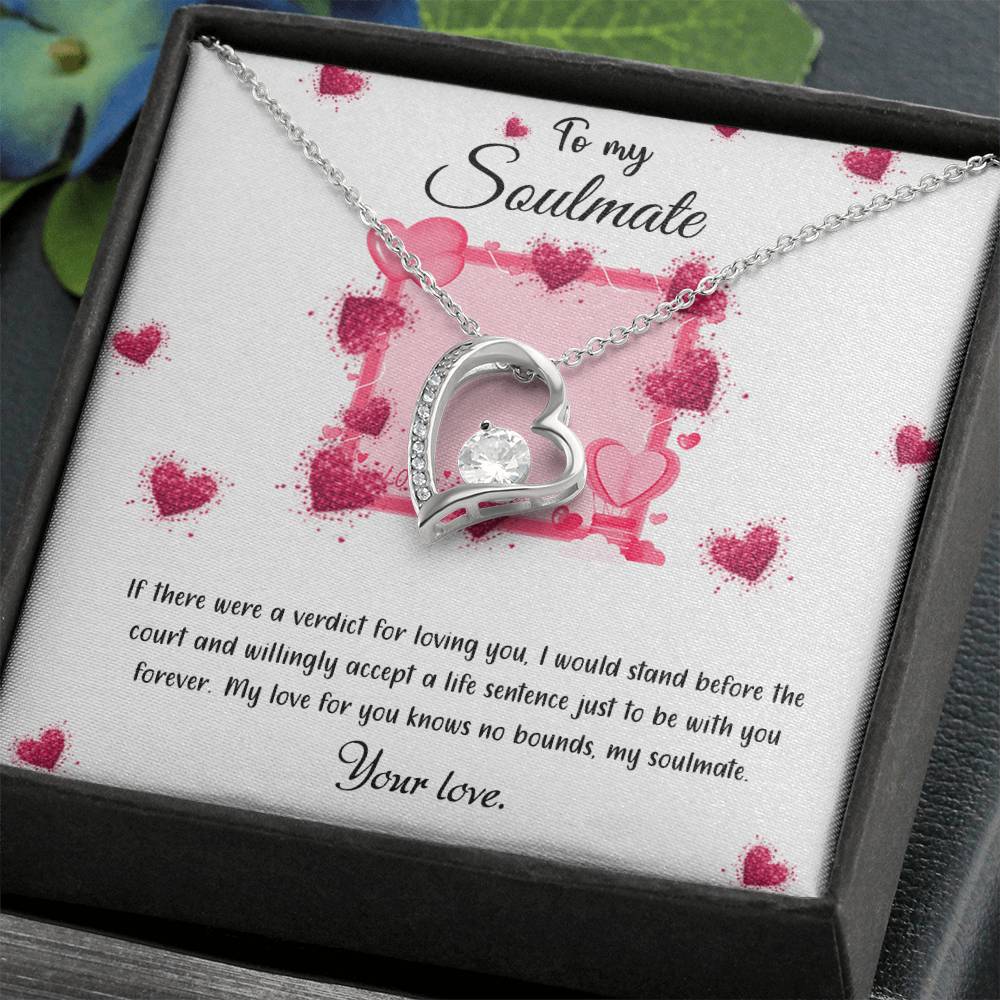 valentine-32c Forever Love Necklace, Gift to my Girlfriend with Beautiful Message Card