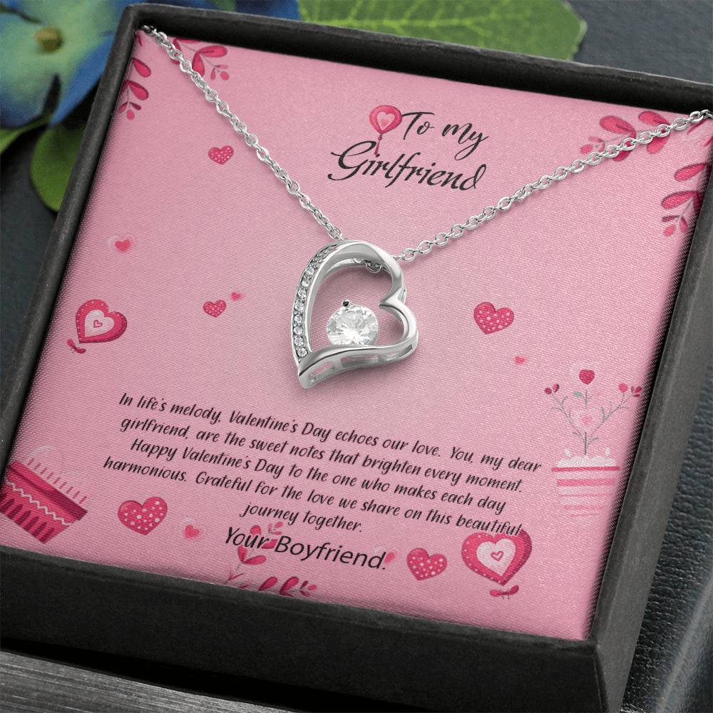 valentine-16c Forever Love Necklace, Gift to my Girlfriend with Beautiful Message Card