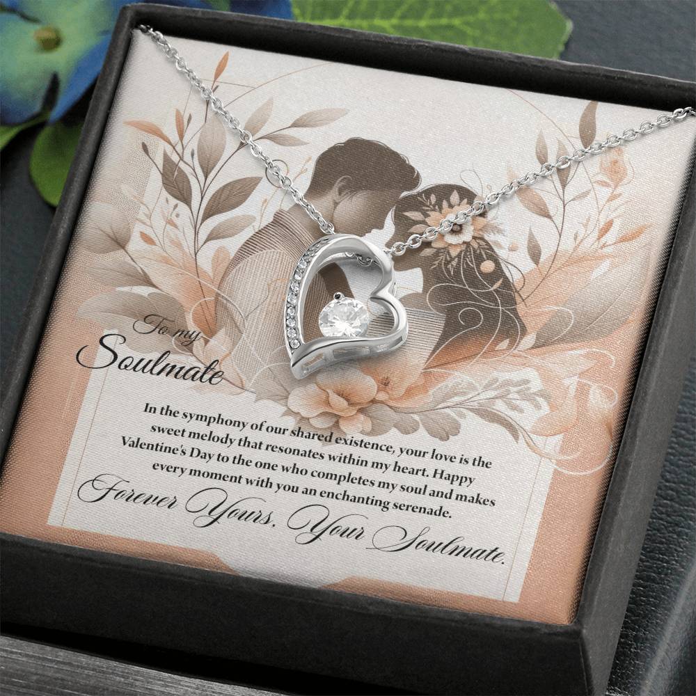 Valentine-st28b Forever Love Necklace, Gift to My Soulmate with Beautiful Message Card