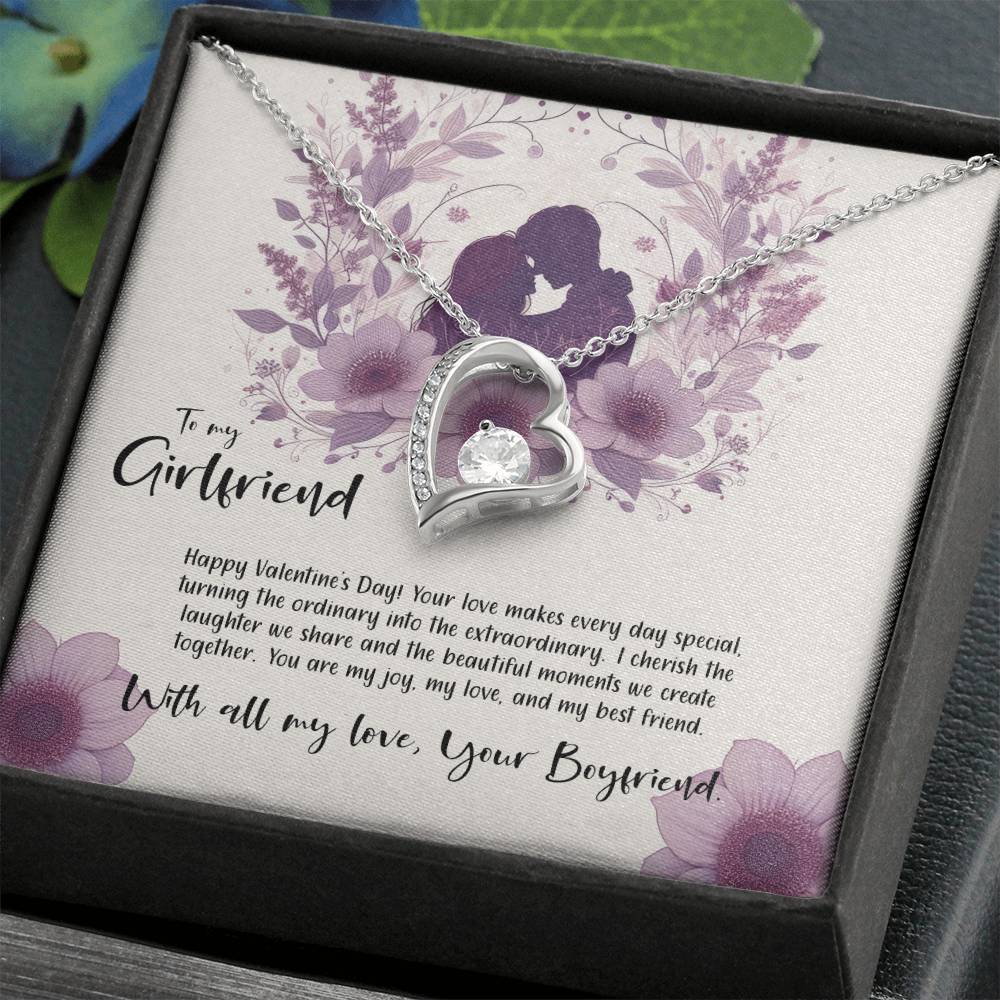 Valentine-st9c Forever Love Necklace, Gift to my Girlfriend with Beautiful Message Card