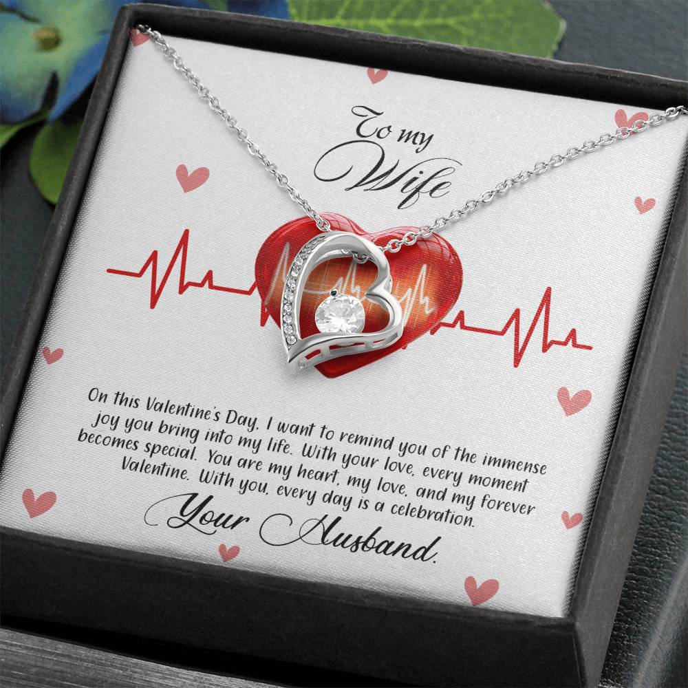 valentine-33a Forever Love Necklace, Gift to my Wife with Beautiful Message Card