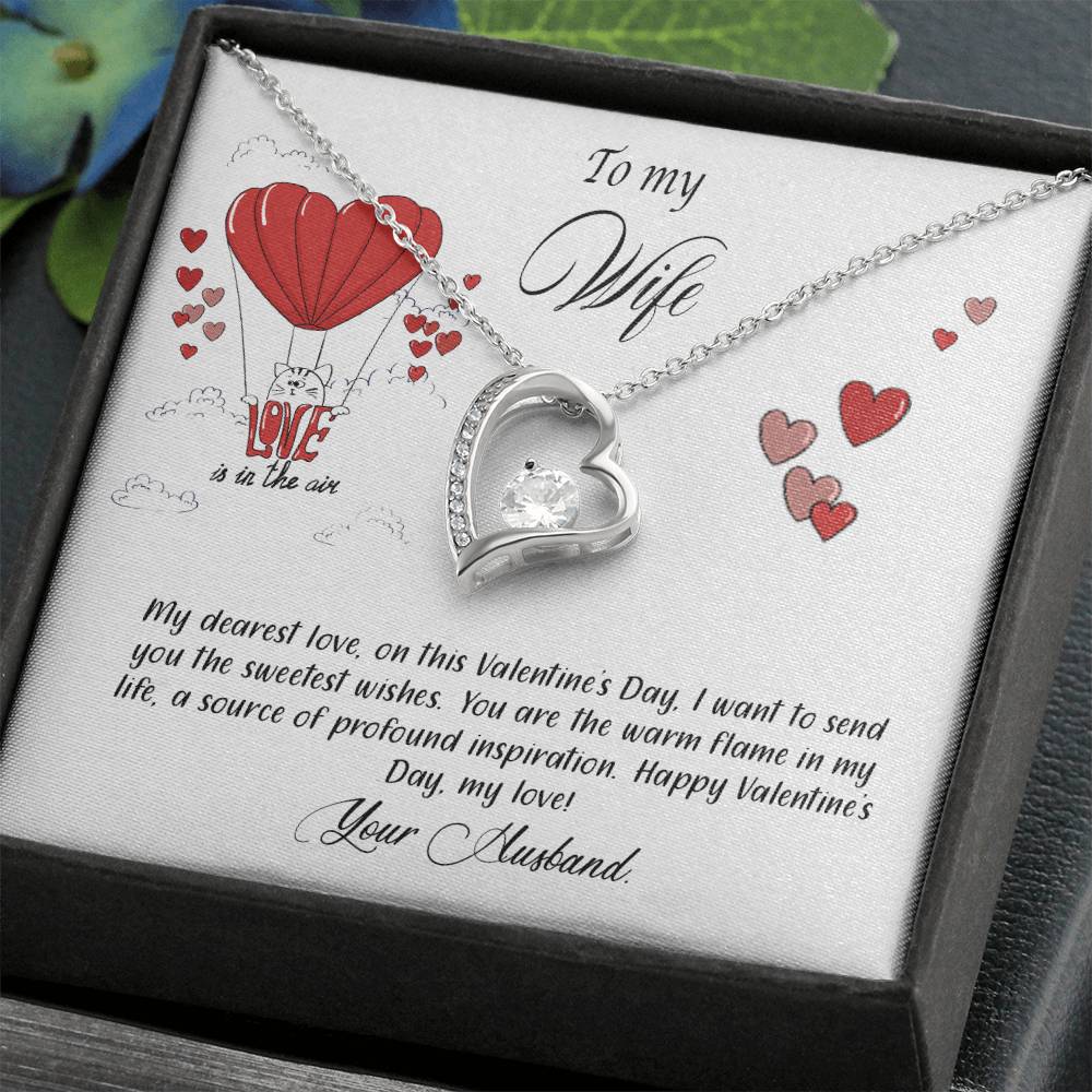 valentine-24a Forever Love Necklace, Gift to my Wife with Beautiful Message Card