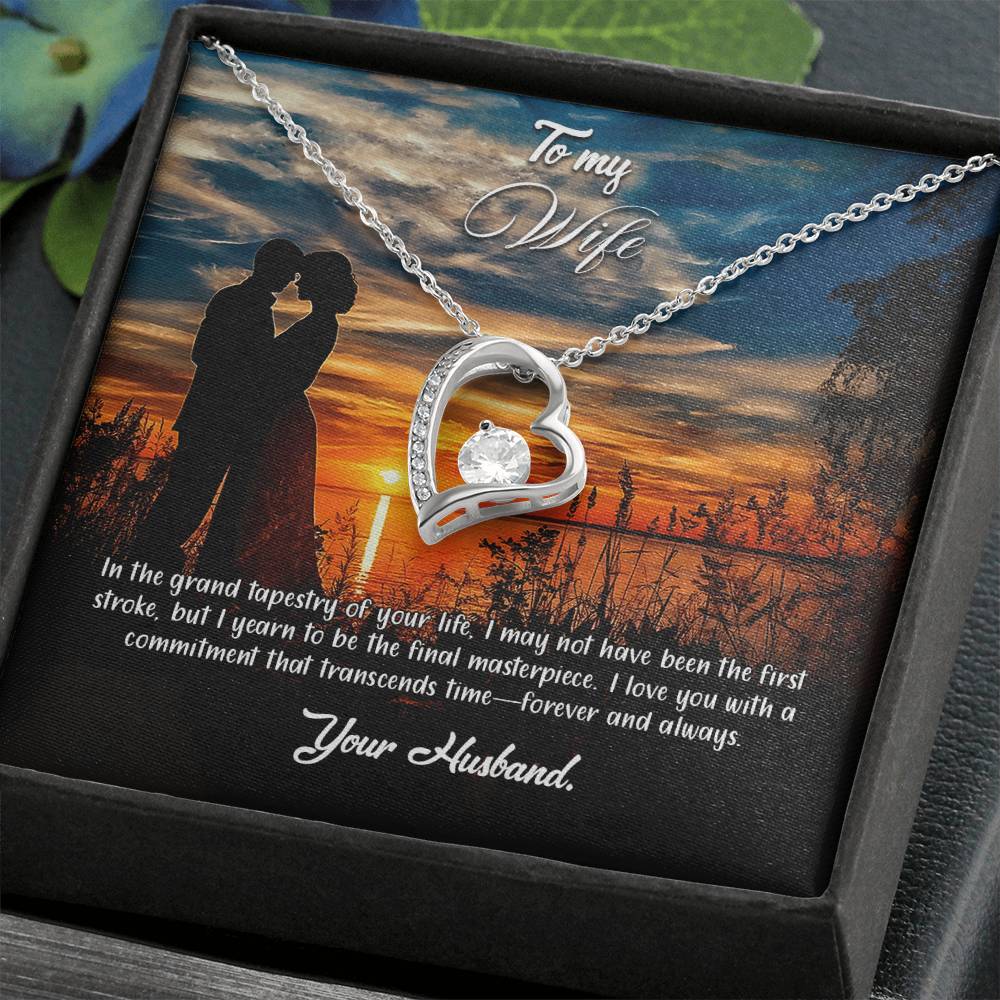 valentine-3a Forever Love Necklace, Gift to my Wife with Beautiful Message Card