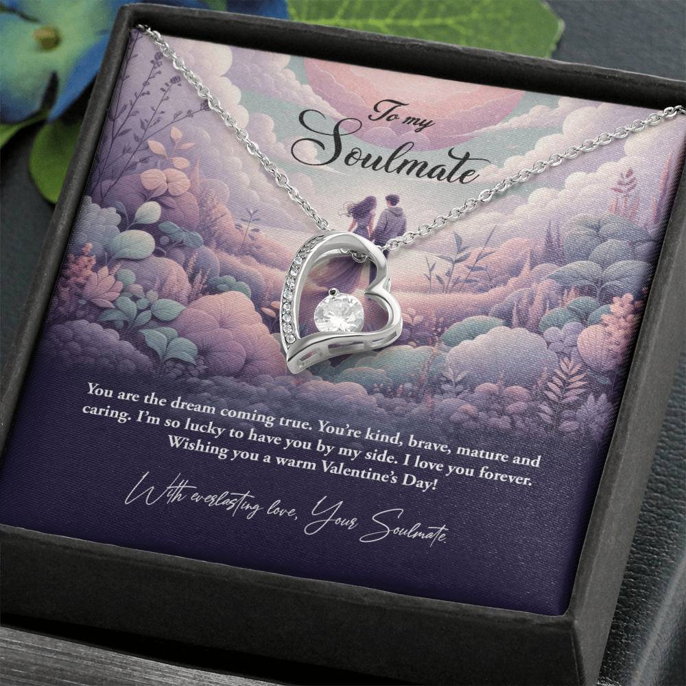 Valentine-st23b Forever Love Necklace, Gift to My Soulmate with Beautiful Message Card