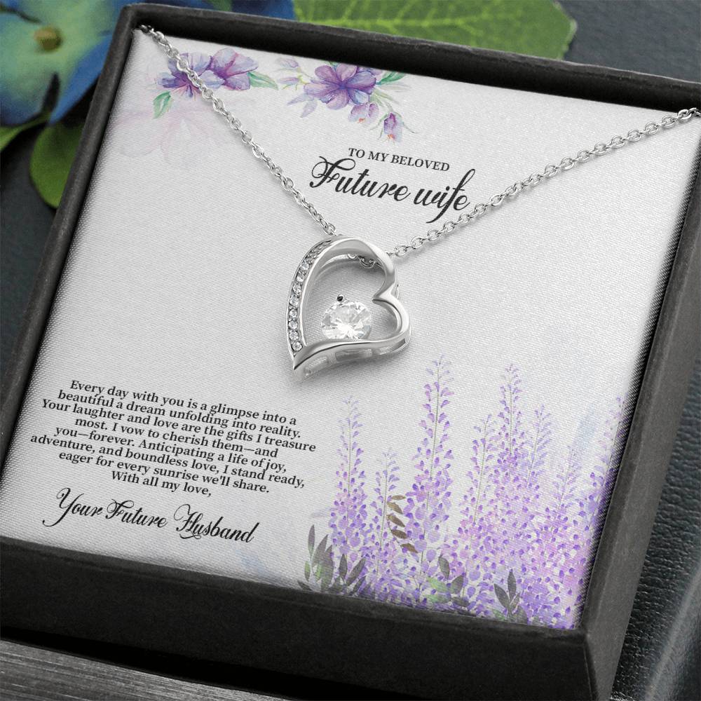 4030 (3) Forever Love Necklace, Gift to my Future Wife with Beautiful Message Card