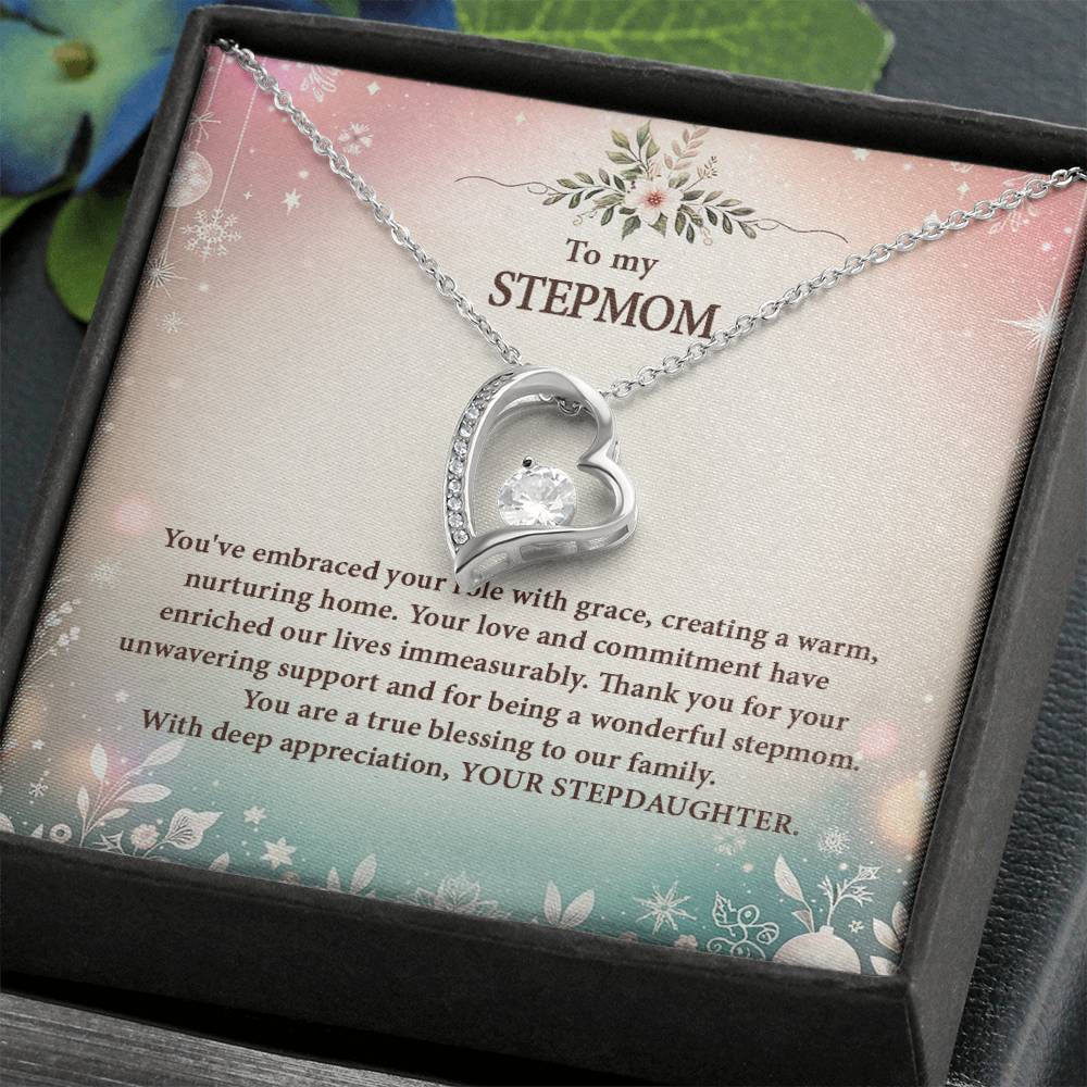 4057k Forever Love Necklace, Gift to my Stepmom with Beautiful Message Card