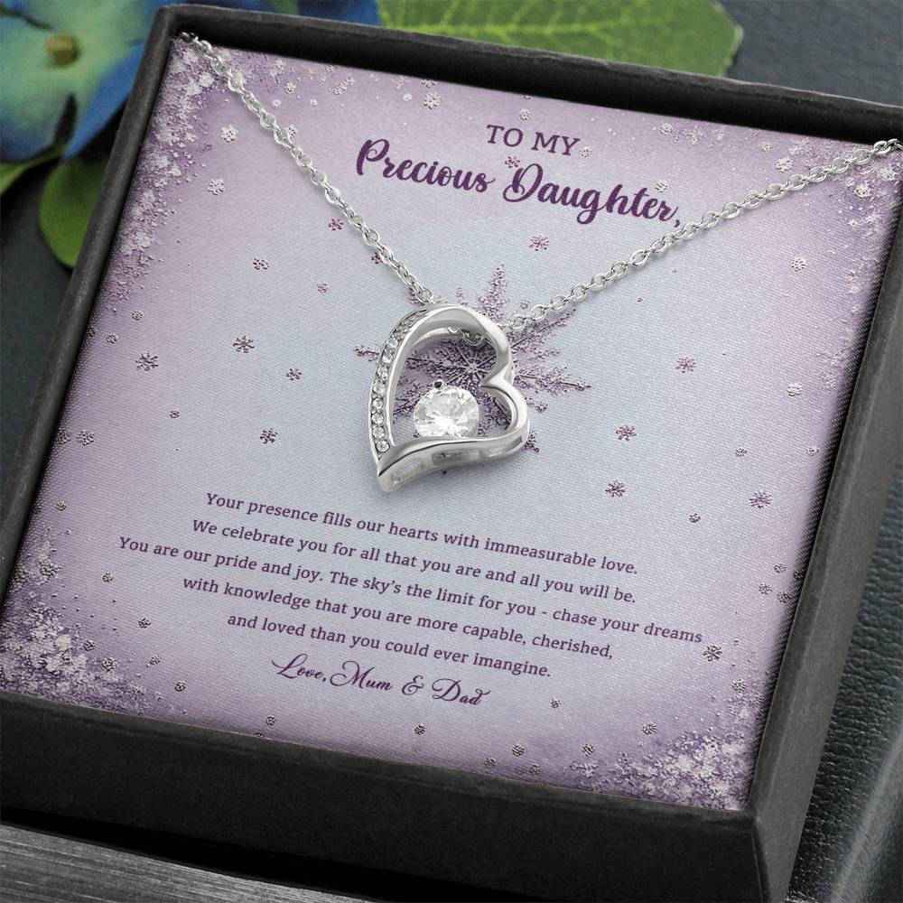 95314-c Forever Love Necklace, Gift to my Daughter with Beautiful Message Card