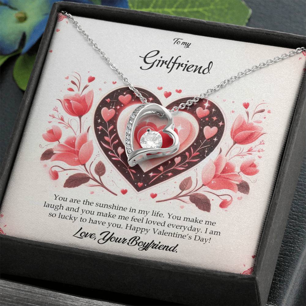 Valentine-st5c Forever Love Necklace, Gift to my Girlfriend with Beautiful Message Card