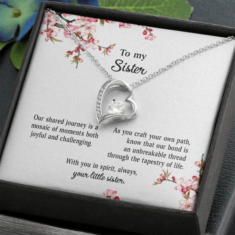 4039b Forever Love Necklace, Gift to my Sister with Beautiful Message Card