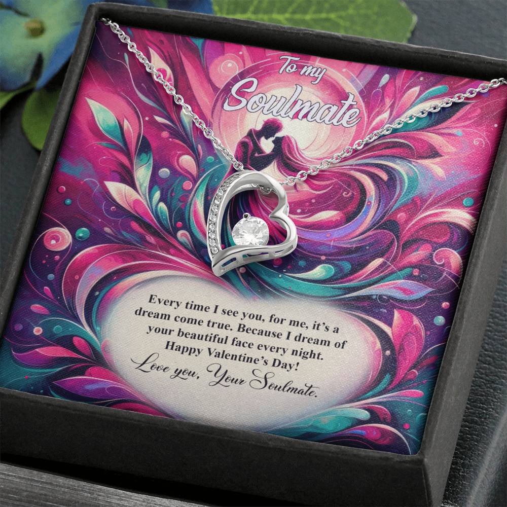 Valentine-st21b Forever Love Necklace, Gift to My Soulmate with Beautiful Message Card