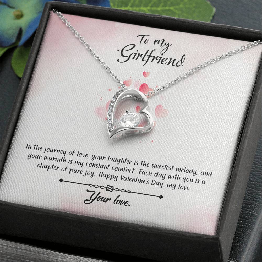 valentine-12c Forever Love Necklace, Gift to my Girlfriend with Beautiful Message Card