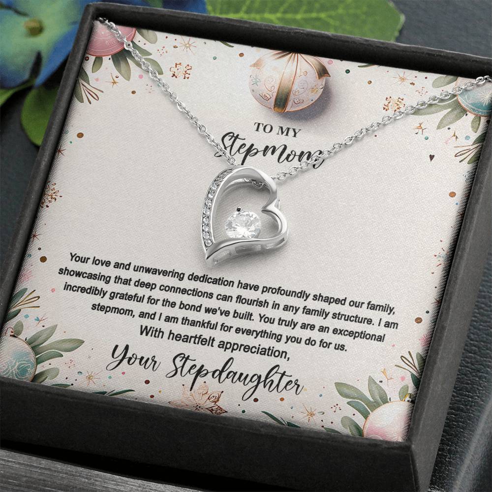 4048(a) Forever Love Necklace, Gift to my Stepmom with Beautiful Message Card