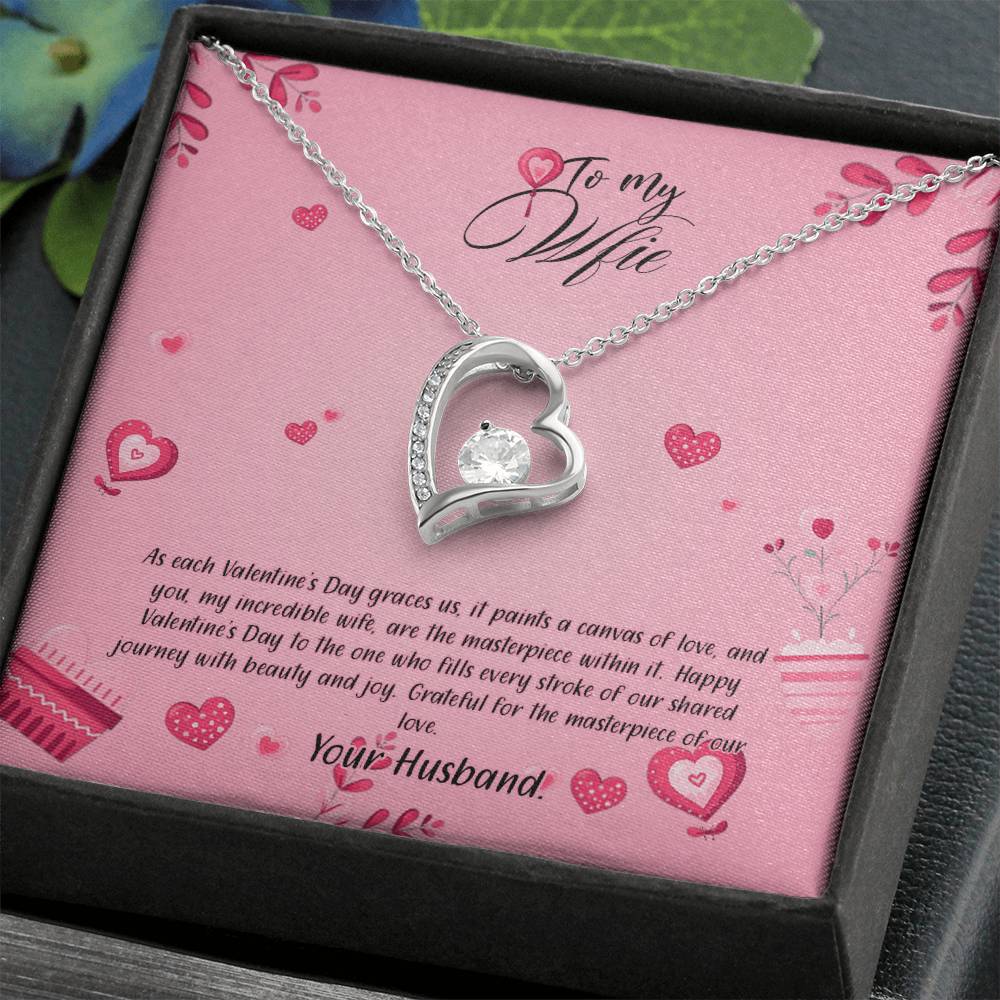 valentine-16a Forever Love Necklace, Gift to my Wife with Beautiful Message Card