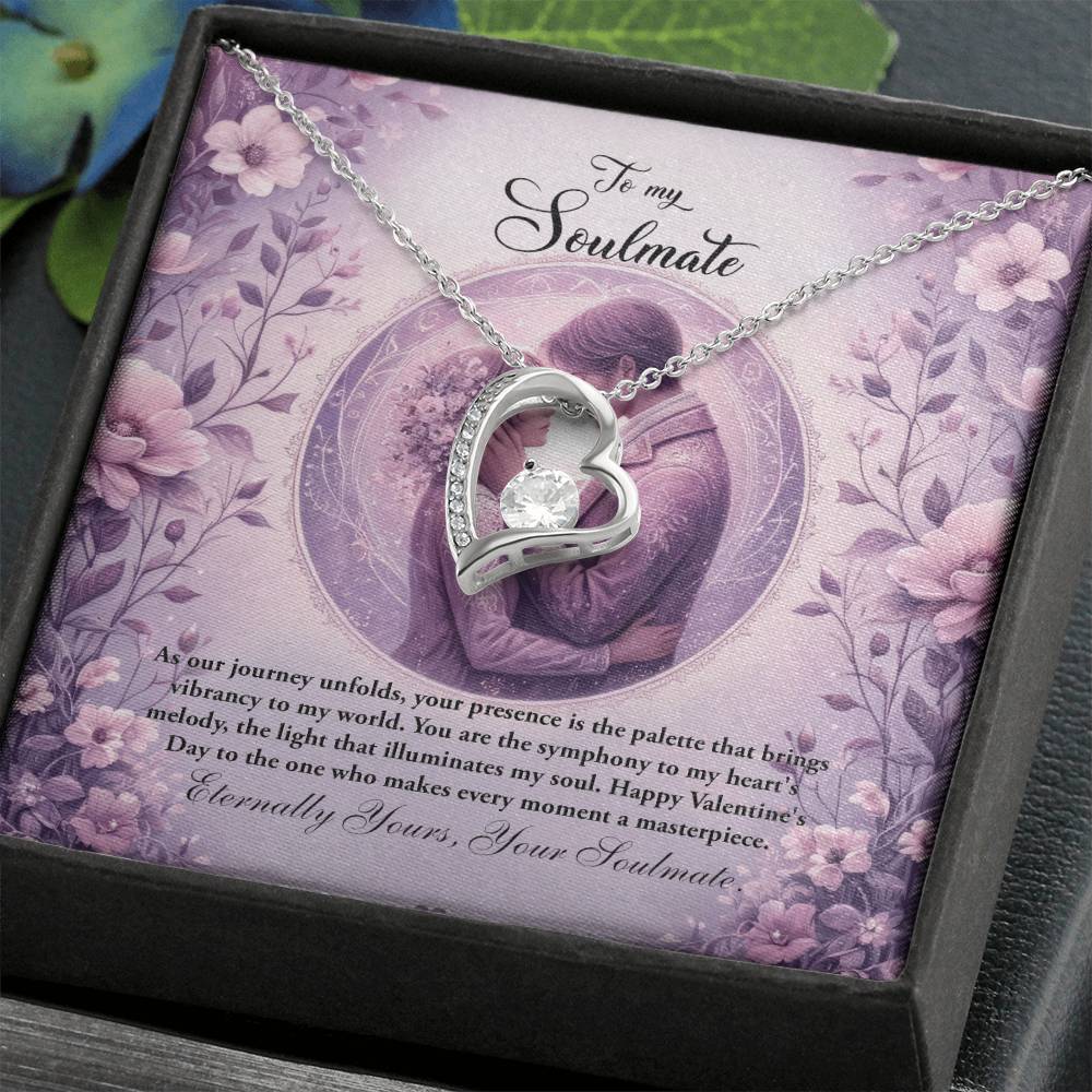 Valentine-st26b Forever Love Necklace, Gift to My Soulmate with Beautiful Message Card